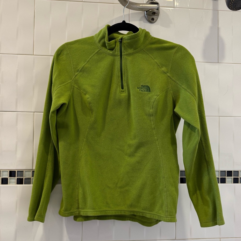 The North Face Fleece Polartec Pullover;Quarterzip;Outdoors;Green 1/4 Pullover